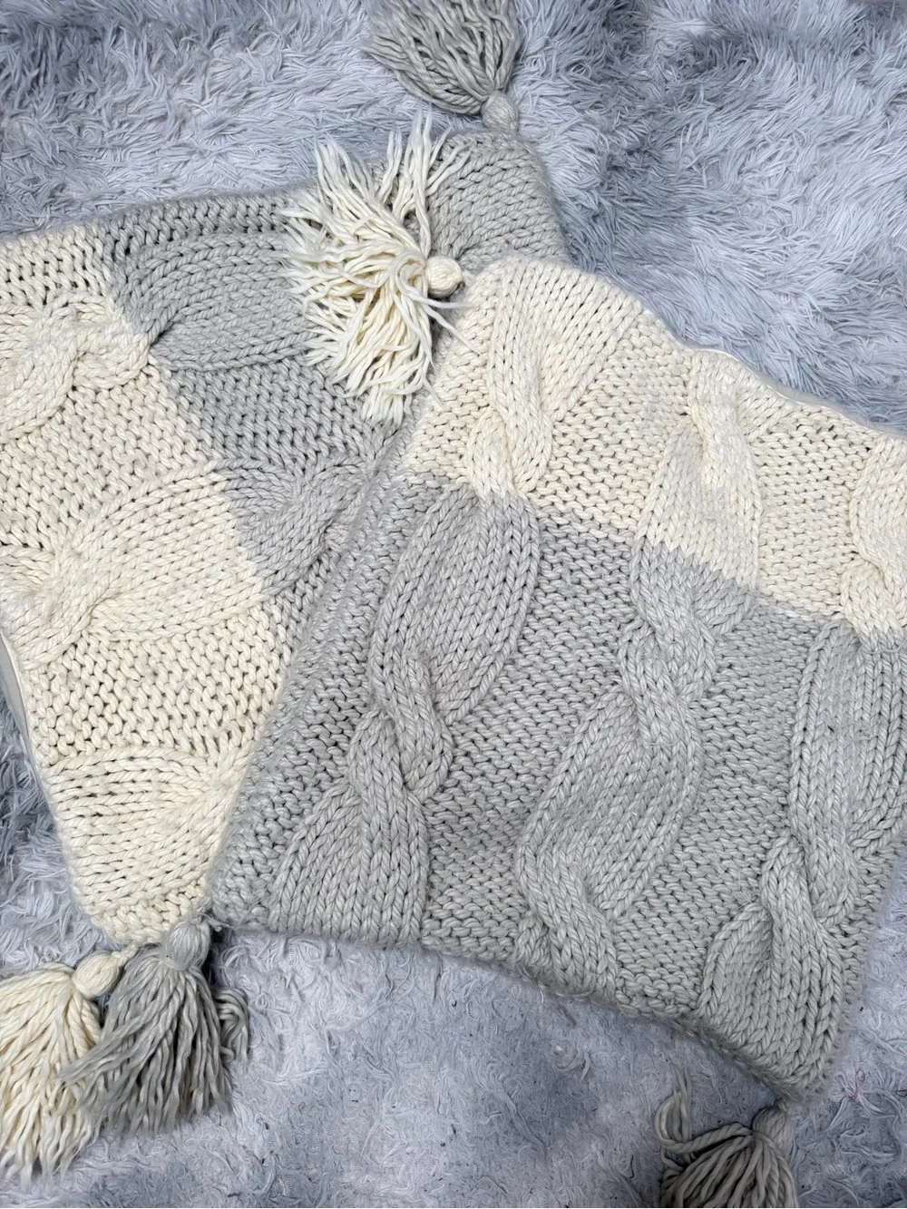 Pottery Barn Bluma Pillow Cover Set Gray Ivory 22
